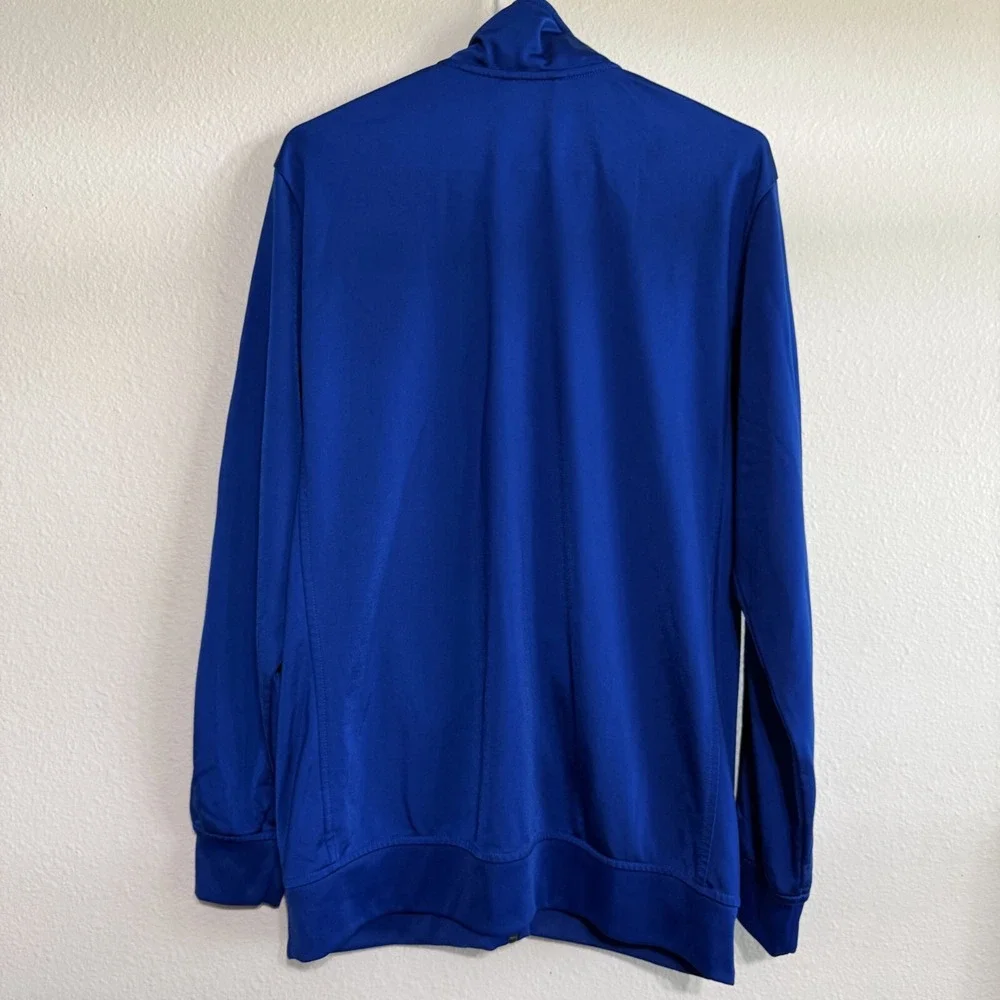 Adidas Essential Track Jacket Men's Large Blue 3-Stripe Full Zip Sports Tracking